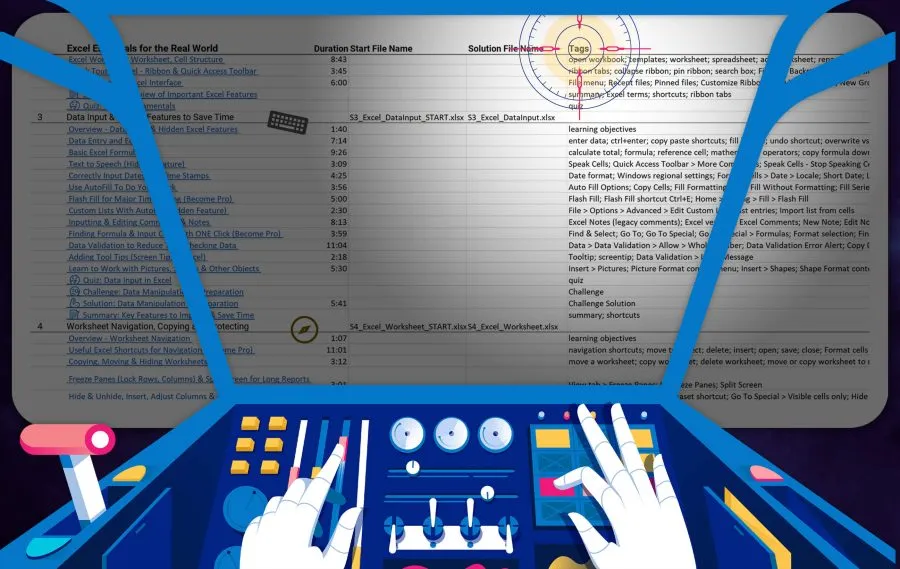 Search tool for XelPlus Excel Essentials Training Course