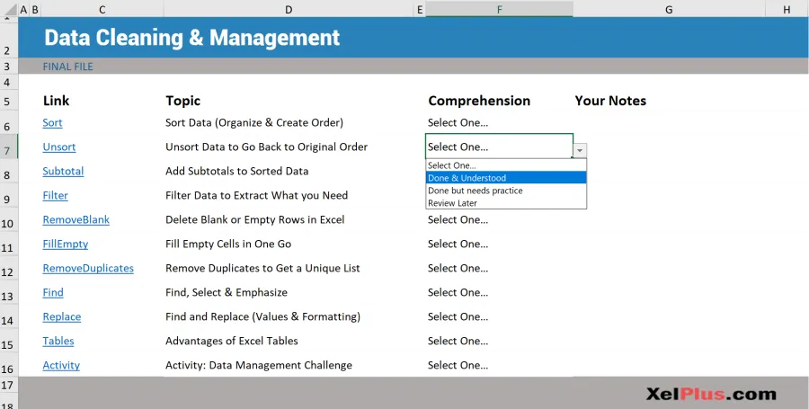 Workbooks for XelPlus Excel Essentials Training Course