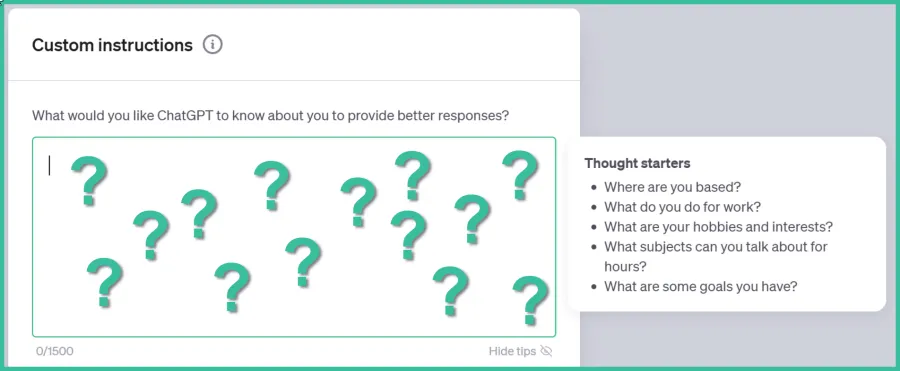 ChatGPT Custom Instructions control