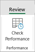 Review tab with the Check Performance button