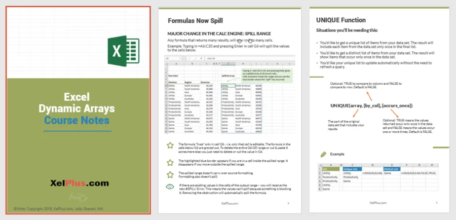 Course notes for Excel 365 Advanced Formulas Course