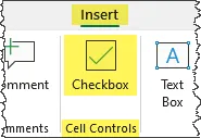 Excel Insert Checkbox Button on Ribbon