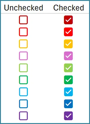 Excel Checkbox Color Examples Checked and Unchecked