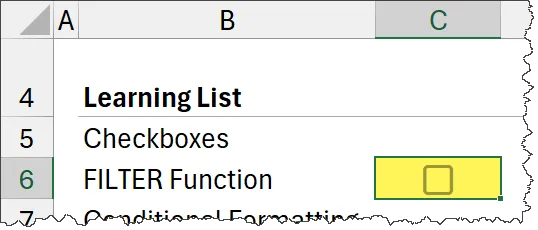 Excel Checkbox Visual Artifact After Deleting