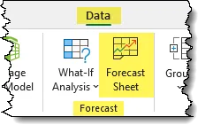 Excel - Forecast Sheet button on Data ribbon