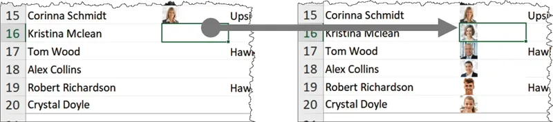 Lookup images using a formula: before and after