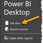 Fragment of the Power BI Desktop welcome screen.