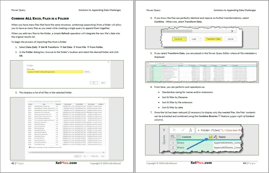 Excel Power Query training - Bonus solutions book