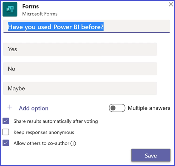 Microsoft Teams - Poll Details