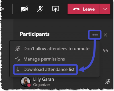Microsoft Teams - Download Attendance List