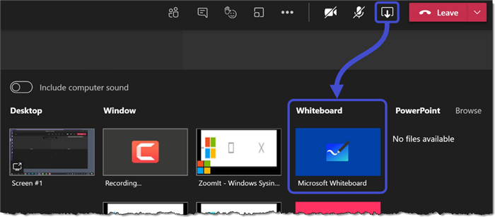 Microsoft Teams - Share Whiteboard