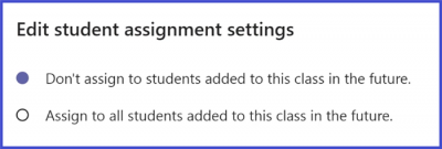 Microsoft Teams - Assignment Future Student Setting