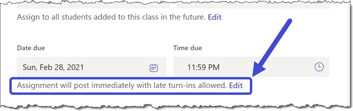 Microsoft Teams - Assignment Scheduling