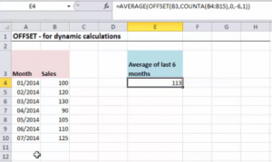 excel offset function